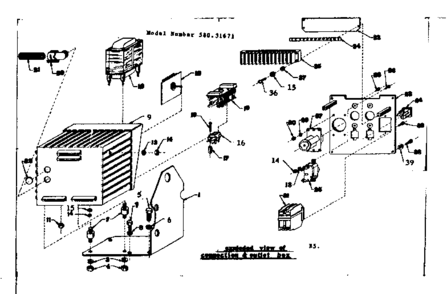 Part Location Diagram of A-25115 Craftsman Rectifier socket assembly