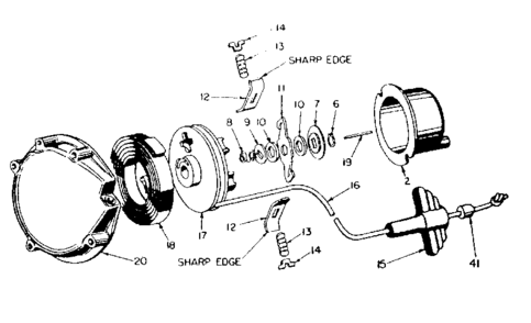 Rewind Starter No. 590303 Diagram and Parts List for 91760021  Craftsman Chainsaw