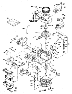 Replacement Parts Diagram and Parts List for 143391012  Craftsman Engine