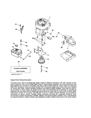 Engine Diagram and Parts List for 917988210  Craftsman Lawn Tractor