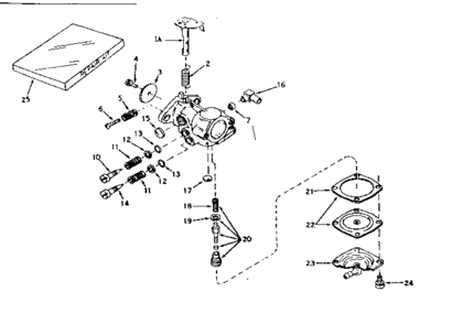 Carburetor No. 631448 Diagram and Parts List for 143197012  Craftsman Engine