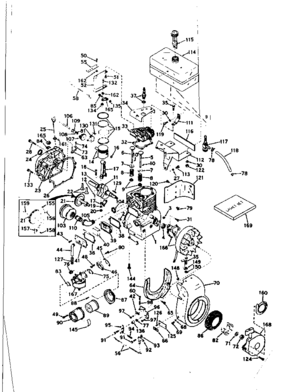 Basic Engine Diagram and Parts List for 143566132  Craftsman Engine