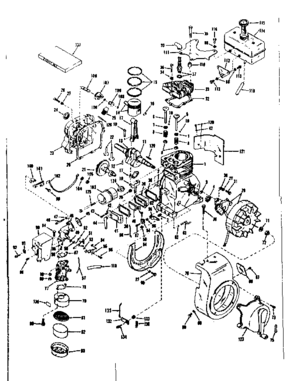 Basic Engine Diagram and Parts List for 143501181  Craftsman Engine