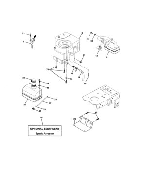 Engine Diagram and Parts List for 917271760  Craftsman Lawn Tractor