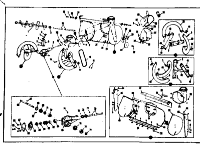Auger And Gear Case Assembly Diagram and Parts List for 53690521  Craftsman Snow Blower