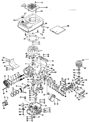 Basic Engine Diagram and Parts List for 14366501  Craftsman Engine