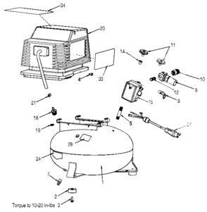 Default Diagram and Parts List for 919-16536 Type 0 Craftsman Compressor