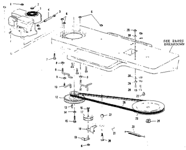 Engine Diagram and Parts List for 536250920  Craftsman Lawn Tractor