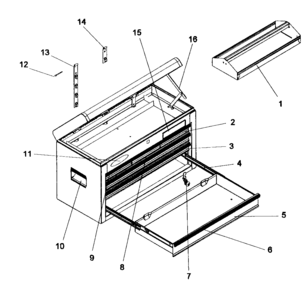Chest Diagram and Parts List for 706652478  Craftsman Tool Stand & Cart