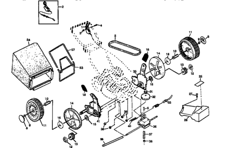 Drive Assembly Diagram and Parts List for 917379280  Craftsman Lawn Mower