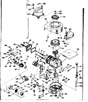 Basic Engine Diagram and Parts List for 143184262  Craftsman Engine