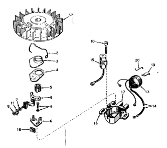 Magneto No. 610690a Diagram and Parts List for 143571032  Craftsman Engine