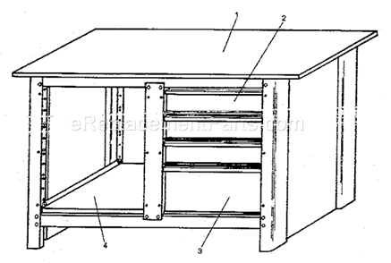 Unit Parts Diagram and Parts List for 706103580  Craftsman Workbench