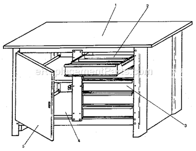 Unit Diagram and Parts List for 706103590  Craftsman Workbench