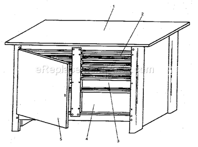 Unit Parts Diagram and Parts List for 706103770  Craftsman Workbench
