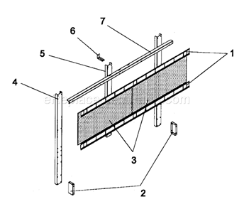 Work Bench Backwall Diagram and Parts List for 706594780  Craftsman Workbench