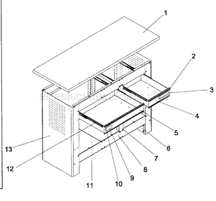 Workbench Diagram and Parts List for 706597410  Craftsman Workbench