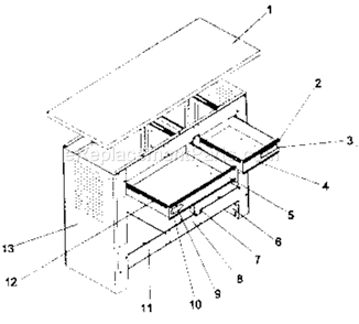 Cabinet Parts Diagram and Parts List for 706597411  Craftsman Workbench