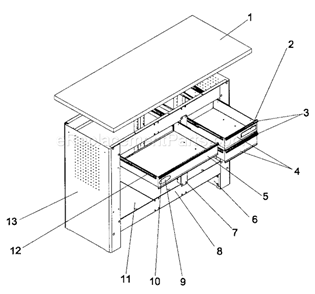 Workbench Diagram and Parts List for 706597460  Craftsman Workbench