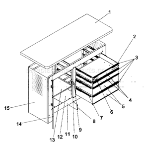 Workbench Diagram and Parts List for 706597482  Craftsman Workbench