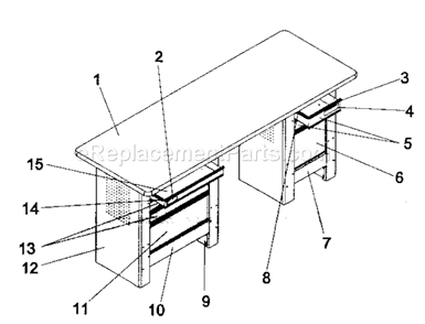 Workbench Diagram and Parts List for 706618992  Craftsman Workbench