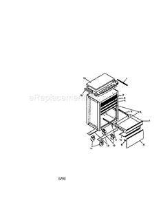 6 Drawer Diagram and Parts List for 706651681  Craftsman Workbench