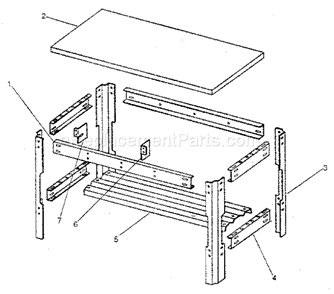 Unit Parts Diagram and Parts List for 706652680  Craftsman Workbench