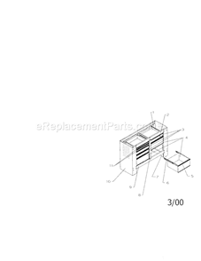 8 Drawer Workbench Diagram and Parts List for 706653895  Craftsman Workbench