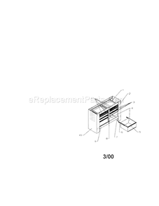 10 Drawer Workbench Diagram and Parts List for 706654185  Craftsman Workbench