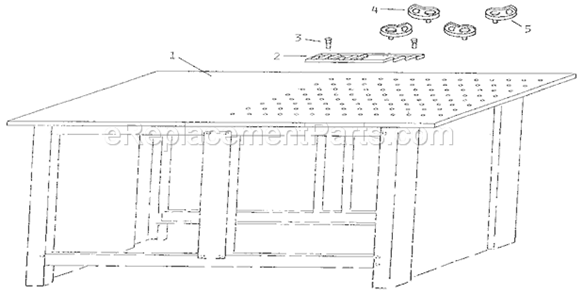 Unit Parts Diagram and Parts List for 706655430  Craftsman Workbench