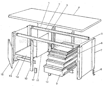 Unit Parts Diagram and Parts List for 706655920  Craftsman Workbench