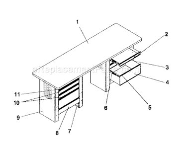 Workbench Diagram and Parts List for 706955570  Craftsman Workbench