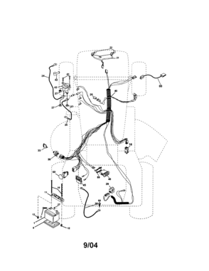 Electrical Diagram and Parts List for 9172736402  Craftsman Lawn Tractor