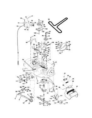 Mower Deck Diagram and Parts List for 917272059  Craftsman Lawn Tractor