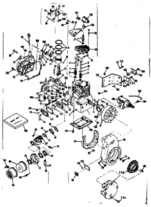 Basic Engine Diagram and Parts List for 143536042  Craftsman Engine