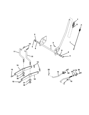 Mower Lift Diagram and Parts List for 917277331  Craftsman Lawn Tractor