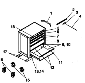 Part Location Diagram of A16807A22 Craftsman Handle pac