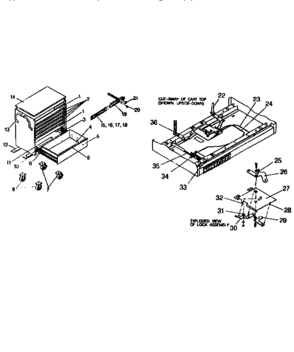 Part Location Diagram of A12940 Craftsman Tool chest lock bar
