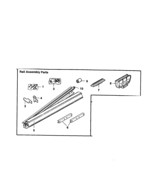 Rail Assembly Diagram and Parts List for 13953963SRT  Craftsman Garage Door Opener