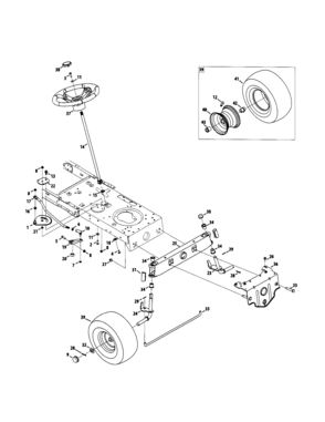 Steering/wheels Diagram and Parts List for 247289010  Craftsman Lawn Tractor