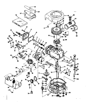 Basic Engine Diagram and Parts List for 143131042  Craftsman Engine