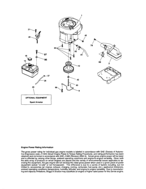 Engine Diagram and Parts List for 917288110  Craftsman Lawn Tractor
