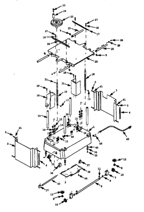 Base Diagram and Parts List for 35123383  Craftsman Planer Jointer