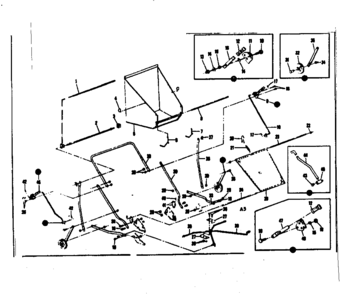 Handle And Wheel Assembly Diagram and Parts List for 53679972  Craftsman Lawn Tractor