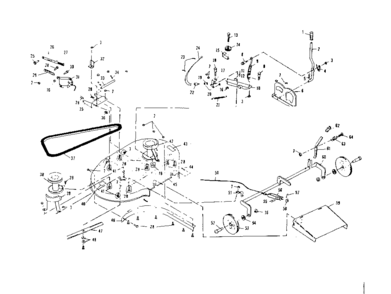 Mower Deck Diagram and Parts List for 536255212  Craftsman Lawn Tractor