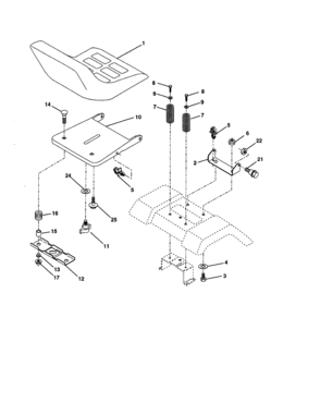 Seat Assembly Diagram and Parts List for 917272353  Craftsman Lawn Tractor
