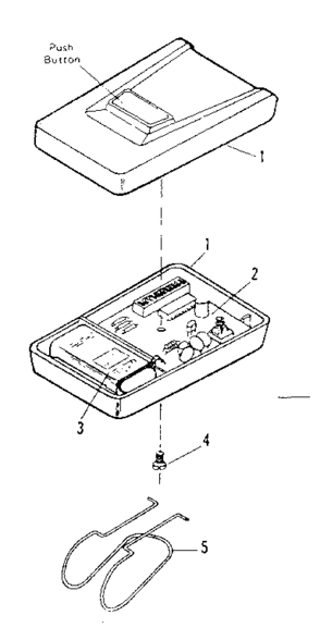 Transmitter Diagram and Parts List for 139663853  Craftsman Garage Door Opener