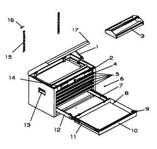 Tool Box Diagram and Parts List for 706598962  Craftsman Tool Stand & Cart