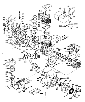 Basic Engine Diagram and Parts List for 143569052  Craftsman Engine