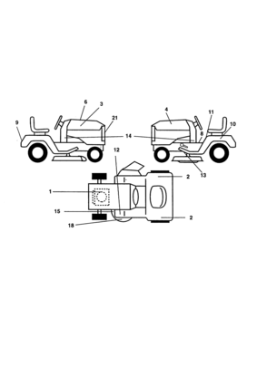Decals Diagram and Parts List for 917270412  Craftsman Lawn Tractor